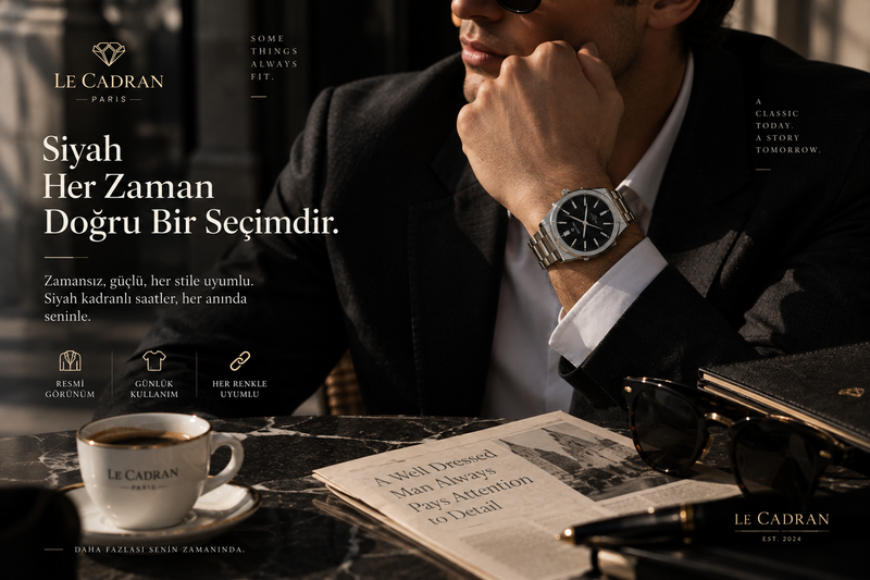 Siyah Kadranlı Erkek Saat: Neden Her Kıyafete Uyar?