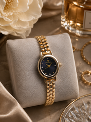 Le Cadran Lumiere Doree – Lacivert Kadranlı Gold Vintage Kadın Kol Saati — görsel 2
