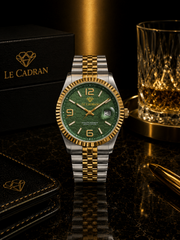 Le Cadran Royale Emeraude – Gold & Silver Çelik Kordon Yeşil Kadranlı Old Money Erkek Kol Saati — görsel 7