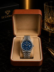 Le Cadran Obsidian Bleu – Lacivert Çelik Kordon Old Money Mavi Kadranlı Erkek Kol Saati — görsel 6