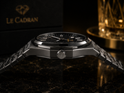 Le Cadran Obsidian Noir – Mat Siyah Çelik Kordon Old Money Siyah Kadranlı Erkek Kol Saati — görsel 5