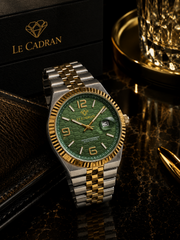 Le Cadran Royale Emeraude – Gold & Silver Çelik Kordon Yeşil Kadranlı Old Money Erkek Kol Saati — görsel 3