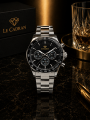 Le Cadran Velocity Noir – Lacivert Kadranlı Quartz Çelik Kordon Siyah Kadranlı Old Money Erkek Kol Saati — görsel 5